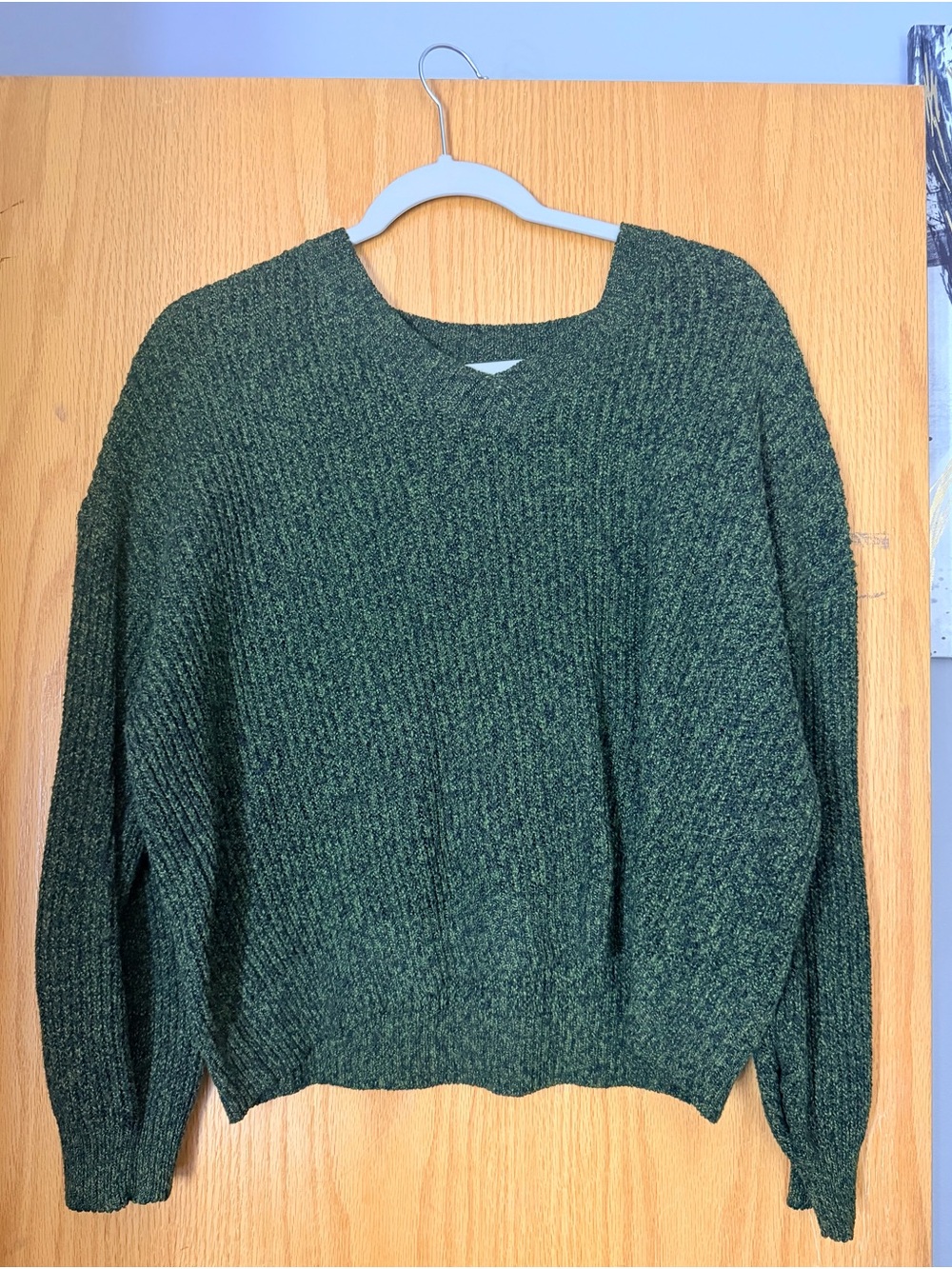 SHEIN Forest Green Crewneck Knit Sweater